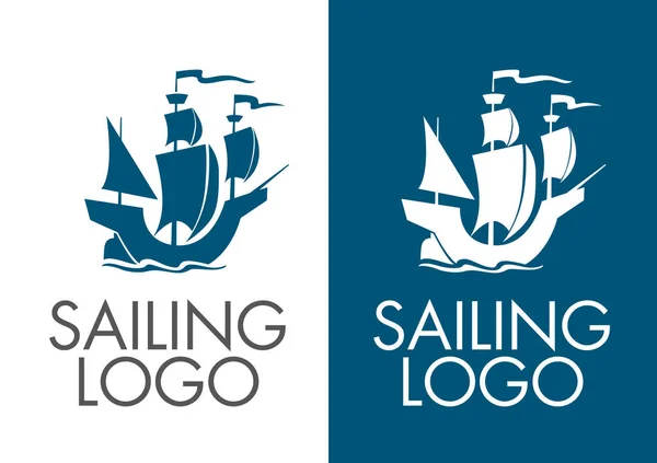 Sailing Logo Grafisches Zeichen Schiff Symbol Für Identität — Stockvektor