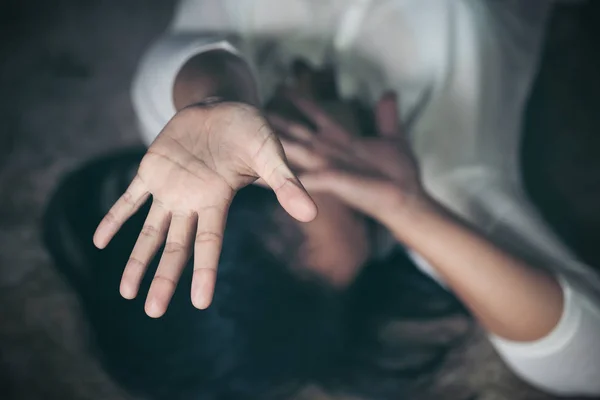 Mujer Herida Violencia Doméstica Violación Vintage Efecto Estilo Fotos Concepto —  Fotos de Stock