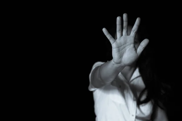 Pare o abuso sexual Conceito, pare a violência contra as mulheres — Fotografia de Stock
