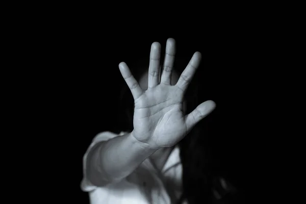 Detener el abuso sexual Concepto, detener la violencia contra las mujeres — Foto de Stock