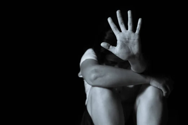 Seksueel misbruik Concept stoppen, stoppen van geweld tegen vrouwen — Stockfoto