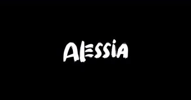 Siyah Arkaplan Üzerine Cesur Metin Animasyonunun Dijital Grunge Geçiş Efektinde Alessia Bebek Adı