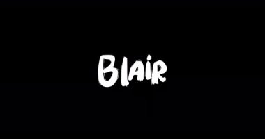 Blair mi? Siyah Arkaplanda Cesur Metin Animasyonunun Dijital Grunge Geçiş Efektinde Bebek Adı