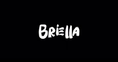 Siyah Arkaplan Üzerine Cesur Metin Animasyonunun Dijital Grunge Geçiş Efektinde Briella Bebek Adı