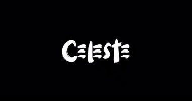 Siyah Arkaplanda Cesur Metin Animasyonunun Dijital Grunge Geçiş Efektinde Celeste Bebek Adı