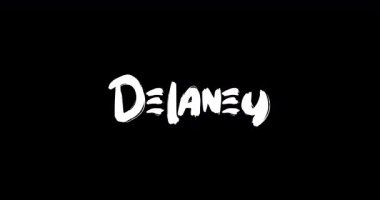 Grunge 'daki Delaney Kadın Adı Siyah Arkaplan Üzerine Cüretkar Metin Tipografisinin Geçiş Efektini Çözdü