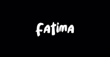Grunge 'daki Fatima Kadın Adı Siyah Arkaplan Üzerine Cüretkar Metin Tipografisinin Geçiş Efektini Çözdü