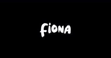 Grunge 'da Fiona Kadın Adı Siyah Arkaplan' da Cüretkar Metin Tipografisinin Geçiş Efektini Çözdü