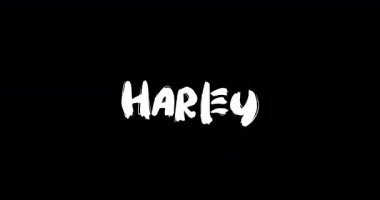 Grunge 'daki Harley Kadın Adı Siyah Arkaplan' daki Cüretkar Metin Tipografisinin Geçiş Efektini Çözdü