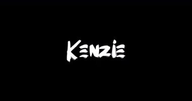 Grunge 'daki Kenzie Kadın Adı Siyah Arkaplan' daki Cüretkar Metin Tipografisinin Geçiş Efektini Çözdü