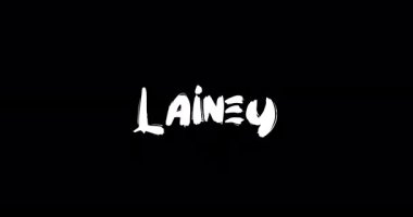 Siyah Arkaplan Üzerine Cesur Metin Animasyonunun Dijital Grunge Geçiş Efektinde Lainey Bebek Adı