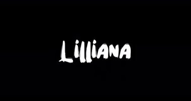 Siyah Arkaplan Üzerine Cesur Metin Animasyonunun Dijital Grunge Geçiş Efektinde Lilliana Bebek Adı