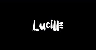 Siyah Arkaplan Üzerine Cesur Metin Animasyonunun Dijital Grunge Geçiş Efektinde Lucille Bebek Adı