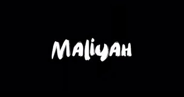 Siyah Arkaplan Üzerine Cesur Metin Animasyonunun Dijital Grunge Geçiş Efektinde Maliyah Bebek Adı