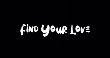 Siyah Arkaplanda Cesur Metin Animasyonunun Dijital Grunge Geçiş Efektinde Aşkınızı Bul