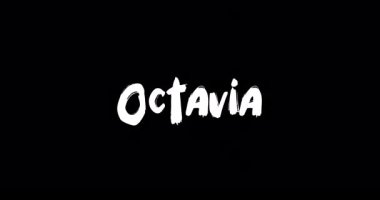 Siyah Arkaplan Üzerine Cesur Metin Animasyonunun Dijital Grunge Geçiş Efektinde Octavia Bebek Adı