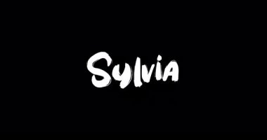 Grunge 'daki Sylvia Kadın Adı Siyah Arkaplan' da Cüretkar Metin Tipografisinin Geçiş Efektini Çözdü 