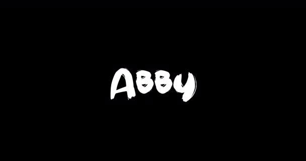艾比Grunge中的女性名字消解了动画粗体文字字体在黑色背景下的转换效果 — 图库视频影像