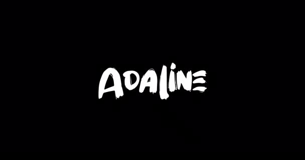 Adaline Women Name Grunge Dissolve Transition Effect Animated Bold Text — Stock Video