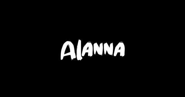 Alanna Baby Girl Name Digital Grunge Transition Effect Bold Text — Wideo stockowe