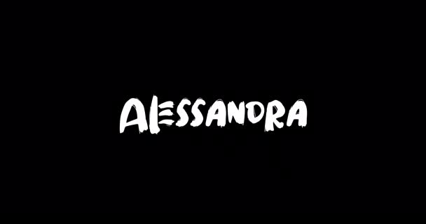 Alessandra Baby Mädchenname Digitalen Grunge Übergangseffekt Von Fetter Text Typografie — Stockvideo