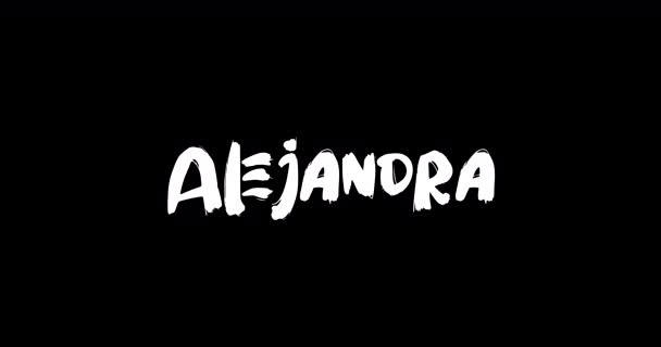 Alejandra Baby Girl Name Digital Grunge Transition Effect Bold Text — Wideo stockowe