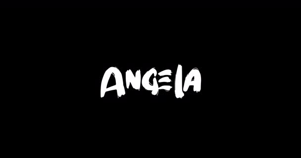 Angela Baby Girl Name Digital Grunge Transition Effect Bold Text — Wideo stockowe