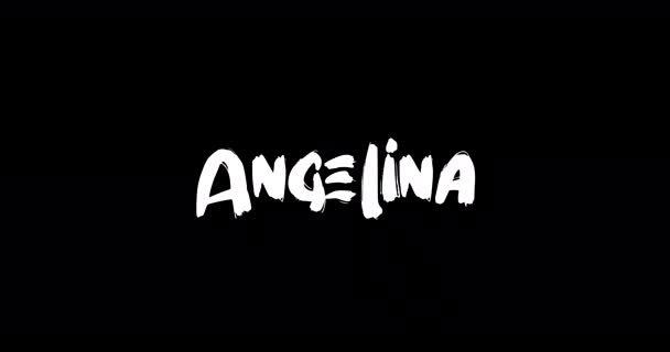 Angelina Baby Girl Name Digital Grunge Átmeneti Hatása Bold Text — Stock videók