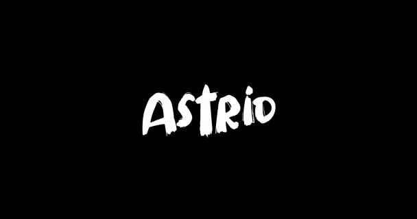 Astrid Baby Girl Name Digital Grunge Transition Effect Bold Text — Stock video