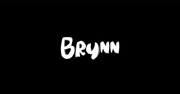 Brynn Baby Girl Name Digital Grunge Transition Effect Bold Text — Stok Video