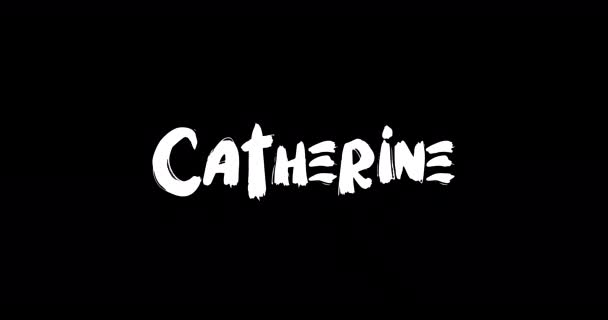 Nombre Catherine Baby Girl Digital Grunge Efecto Transición Tipografía Texto — Vídeo de stock