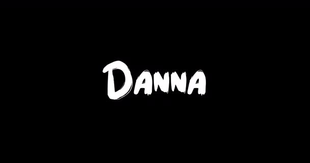 Danna Kvinner Navn Grunge Oppløs Overgangseffekt Animert Dristig Tekst Typografi – stockvideo