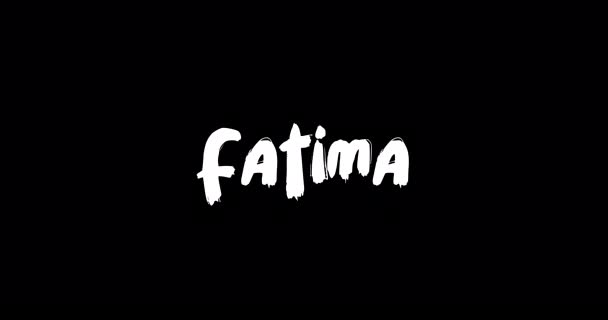 动画粗体文字字体在黑人背景下消解转换效果中的Fatima妇女名 — 图库视频影像