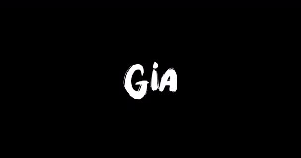 Gia Women Name Grunge Rozpuścić Efekt Przejściowy Animowanego Pogrubionego Tekstu — Wideo stockowe