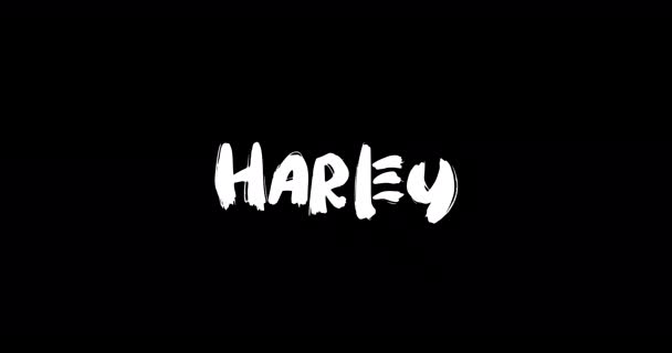Grunge中Harley女人的名字消解了动画粗体文字字体在黑色背景下的转换效果 — 图库视频影像