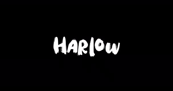 Harlow Women Name Grunge Διάλυση Transition Effect Animated Bold Text — Αρχείο Βίντεο