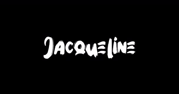 Grunge消解动画粗体文字字体在黑色背景下的过渡效果中的Jacqueline妇女名 — 图库视频影像