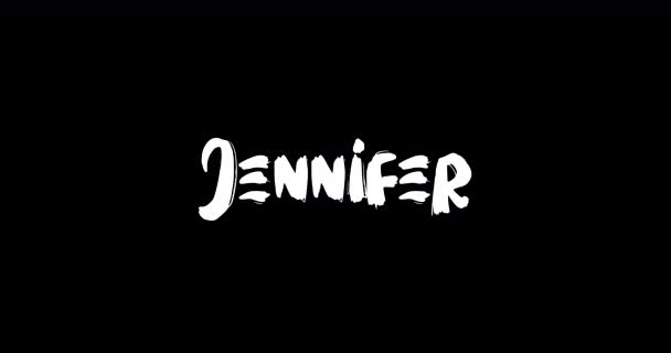 Jennifer Women Name Grunge Dissolve Transition Effect Animated Bold Text — Stock Video