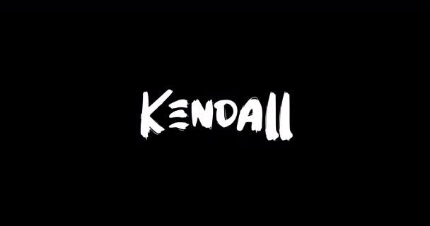 Grunge Daki Kendall Kadın Adı Siyah Arkaplan Daki Cüretkar Metin — Stok video