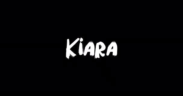 Имя Девочки Kiara Цифровом Графическом Эффекте Смелой Типографской Анимировки Черном — стоковое видео