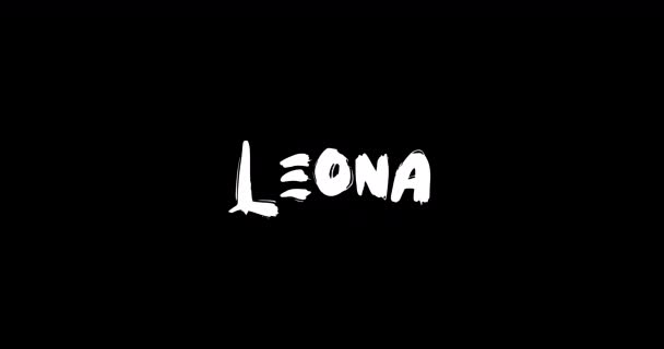 Leona Baby Girl Name Digital Grunge Transition Effect Bold Text — Wideo stockowe