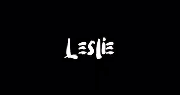 Leslie Baby Girl Name Digital Grunge Transition Effect Bold Text — Vídeo de Stock