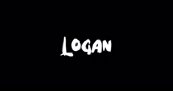 Nombre Logan Baby Girl Digital Grunge Efecto Transición Tipografía Texto — Vídeo de stock