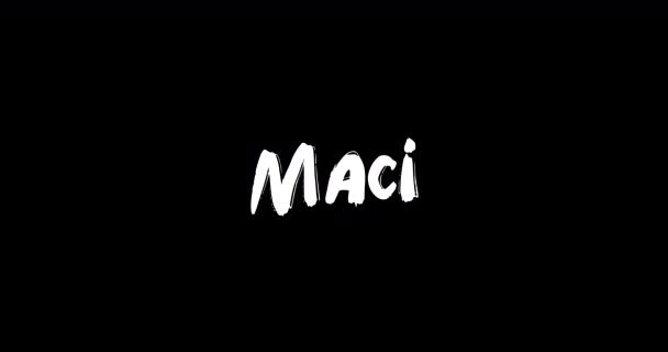Maci Baby Girl Name Digital Grunge Overgangseffect Van Vetgedrukte Tekst — Stockvideo