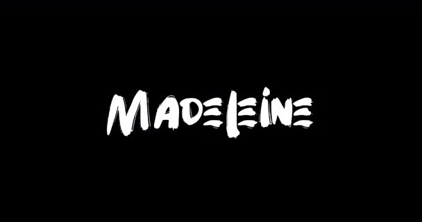 Madeleine Baby Girl Name Digital Grunge Transition Effect Bold Text — Stock video