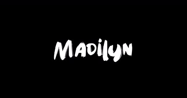 Madilyn Baby Girl Name Digital Grunge Overgangseffect Van Vet Tekst — Stockvideo