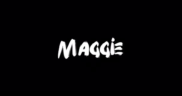 Nombre Maggie Baby Girl Digital Grunge Efecto Transición Tipografía Texto — Vídeo de stock