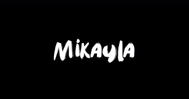 Mikayla Baby Girl Name Digital Grunge Transition Effect Bold Text — Wideo stockowe