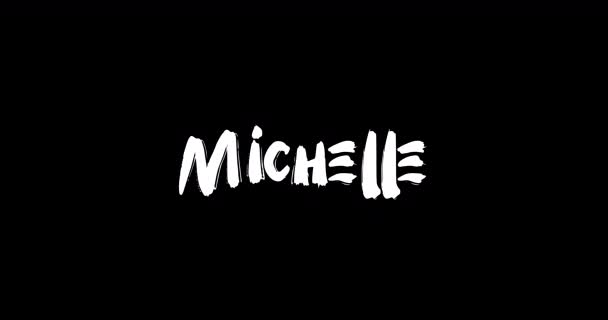 Michelle Baby Girl Name Digital Grunge Transition Effect Bold Text — Stock video