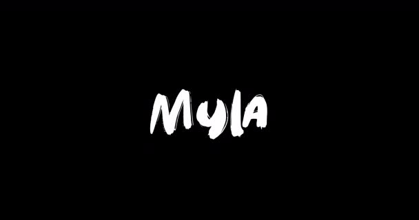 Nombre Niña Myla Grunge Digital Efecto Transición Tipografía Texto Negrita — Vídeo de stock